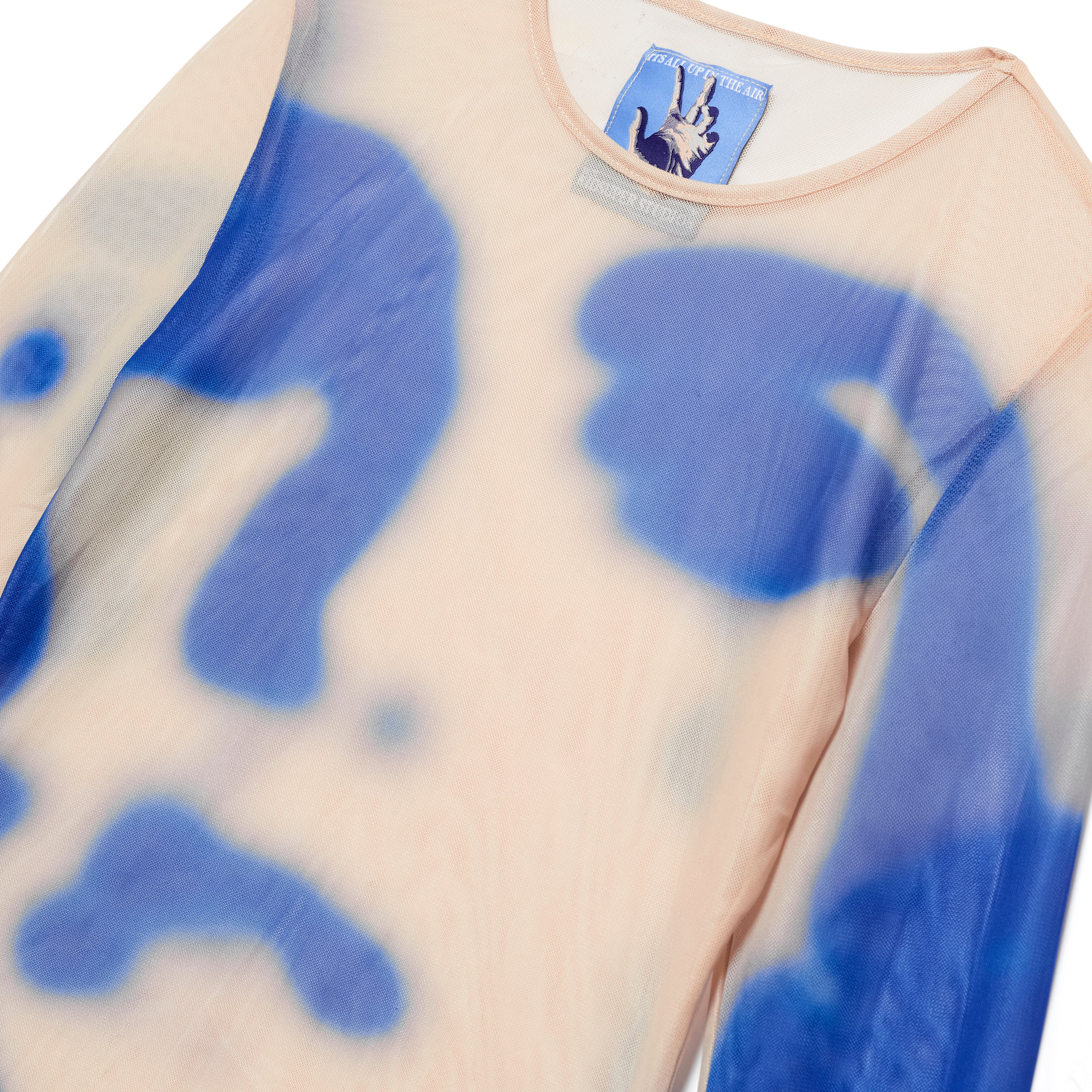 Blurry Face Mesh Womens Top [Cream] - KidSuper