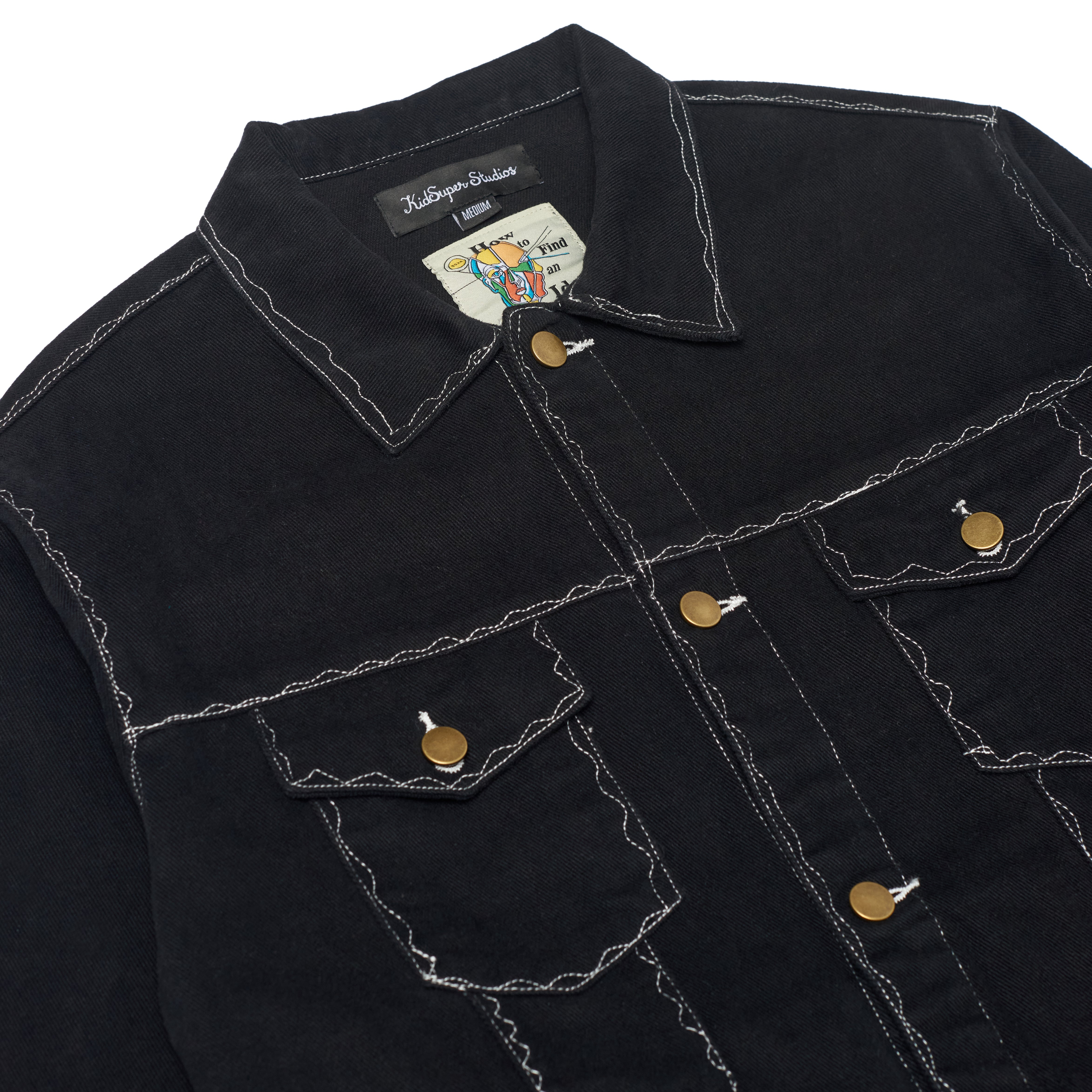 Messy Stitched Work Jacket [Black]