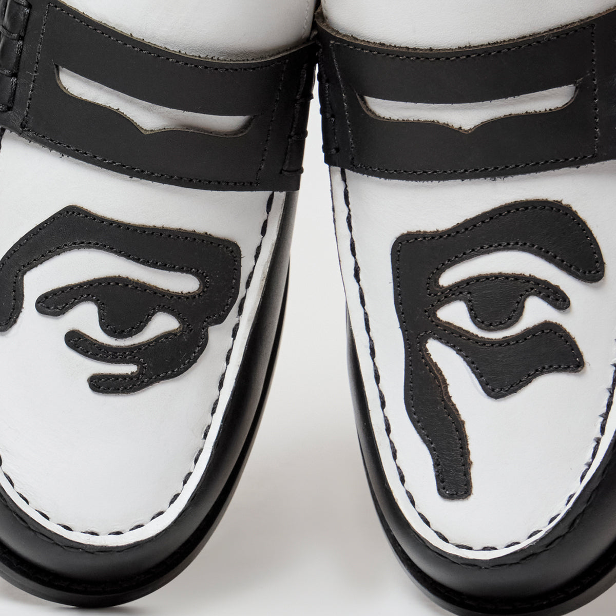 Patchwork Penny loafer [Black/White] - KidSuper