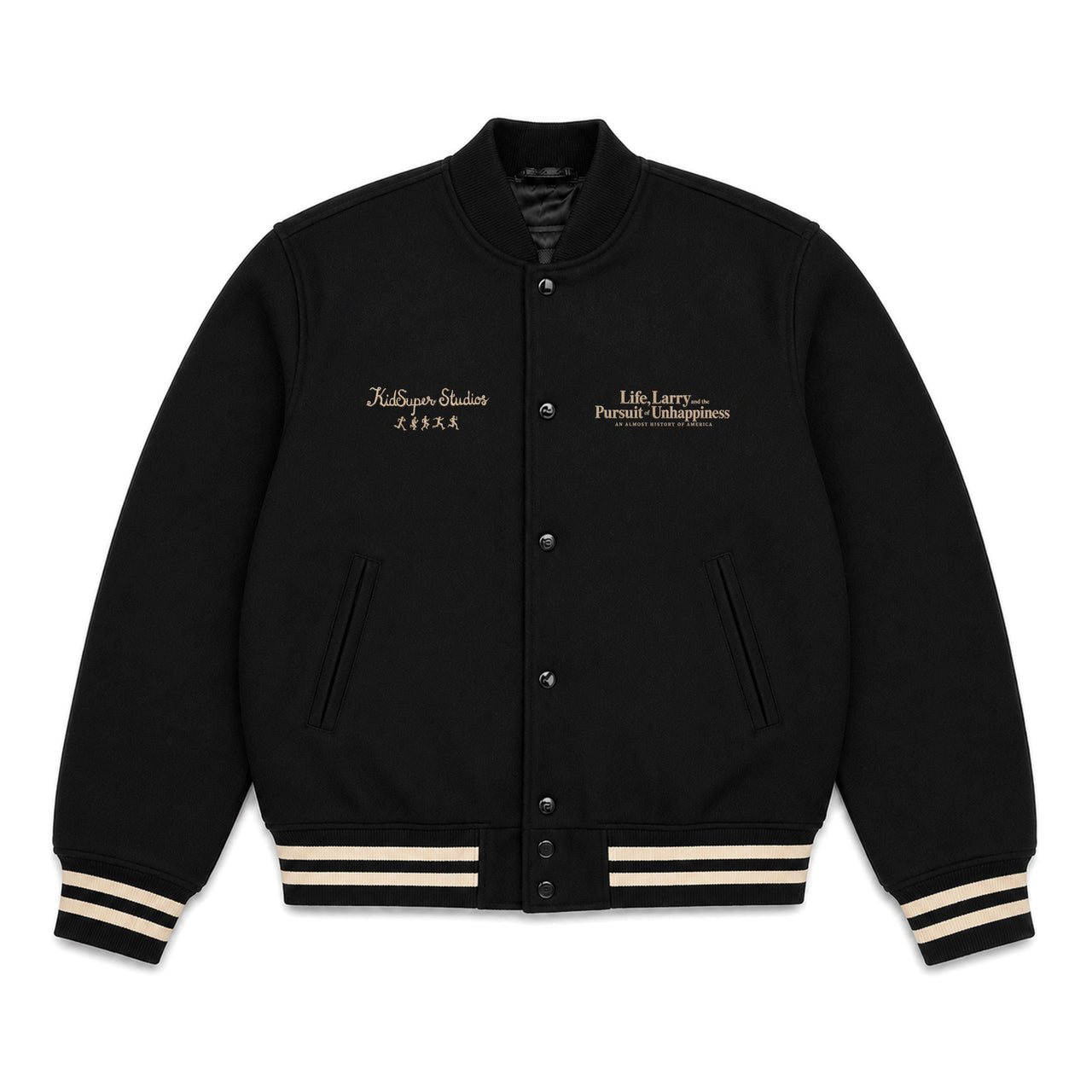 HBOⓇ Original’s LIFE, LARRY & THE PURSUIT OF UNHAPPINESS x KIDSUPER LETTERMAN JACKET