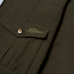 Pocket Detail Cropped Linen Coat [Forest Green]