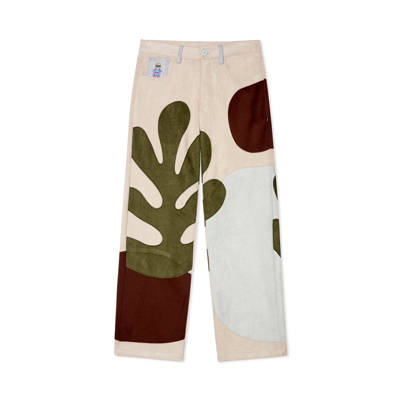 Suede Floral Patchwork Pant [Multi]