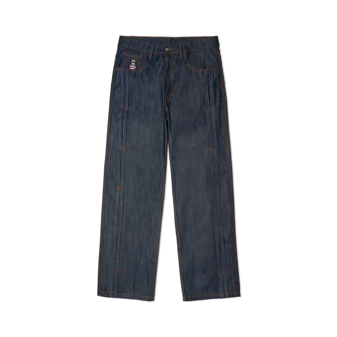 Selvedge Raw Denim Pleated Jeans [Indigo]