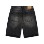Rhinestone Face Shorts [Washed Black]