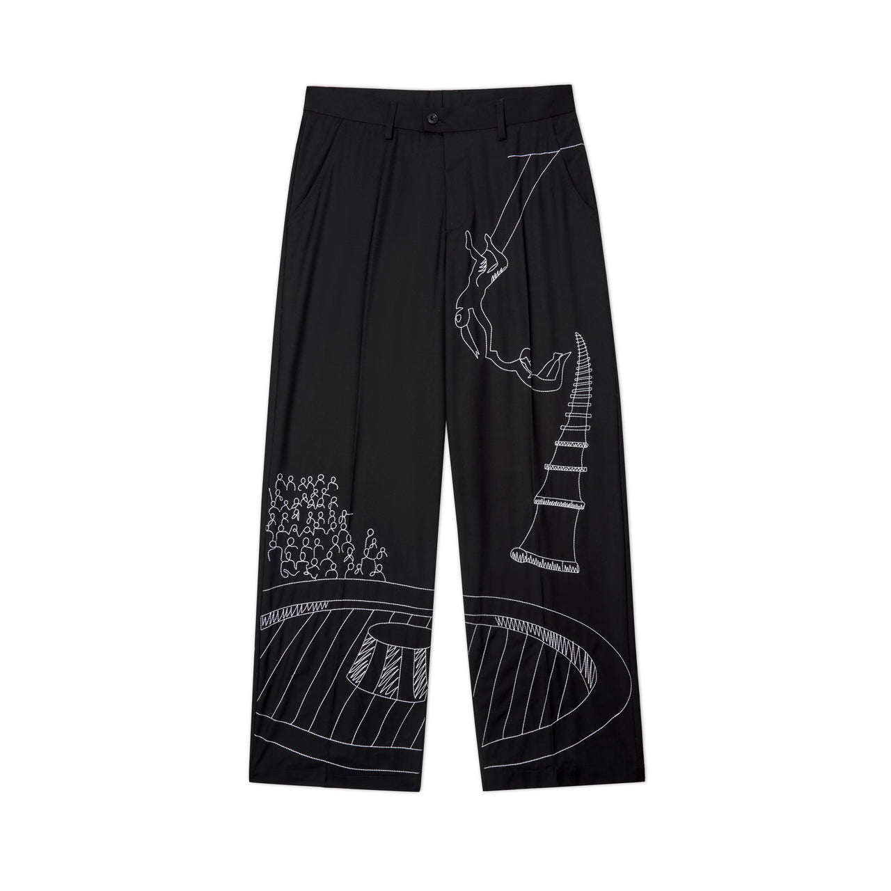 Circus Sketch Baggy Trouser[Black]