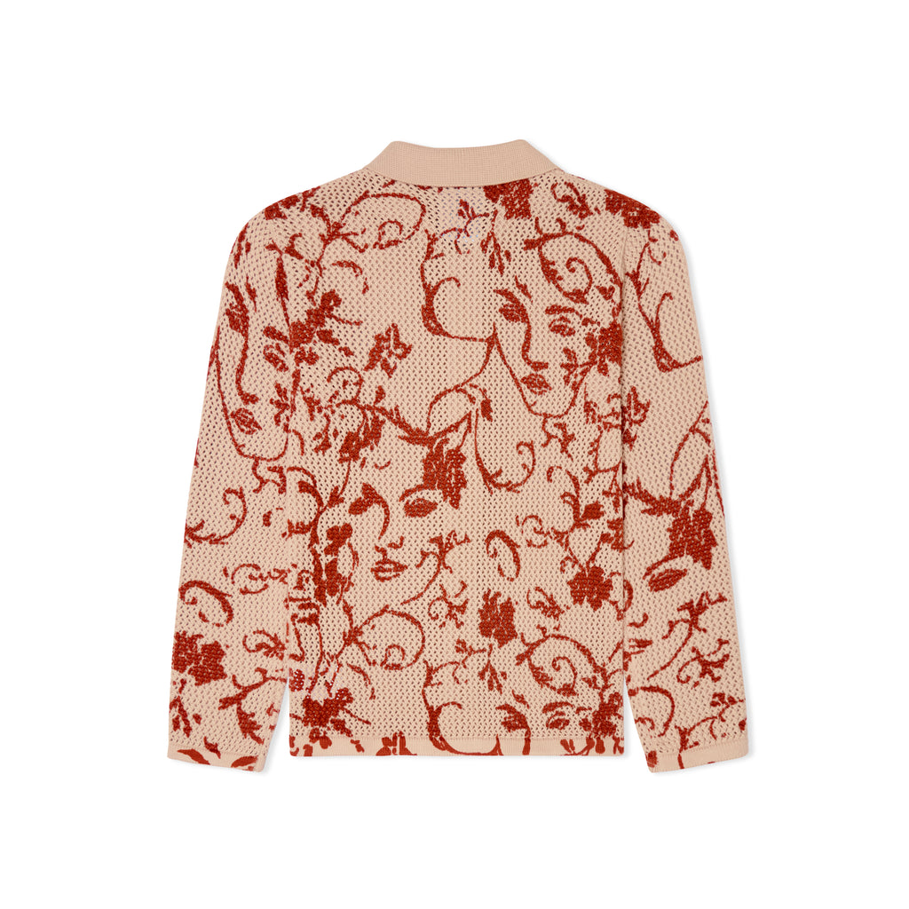 Face Floral Open Knit Top [Cream]