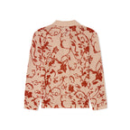 Face Floral Open Knit Top [Cream]