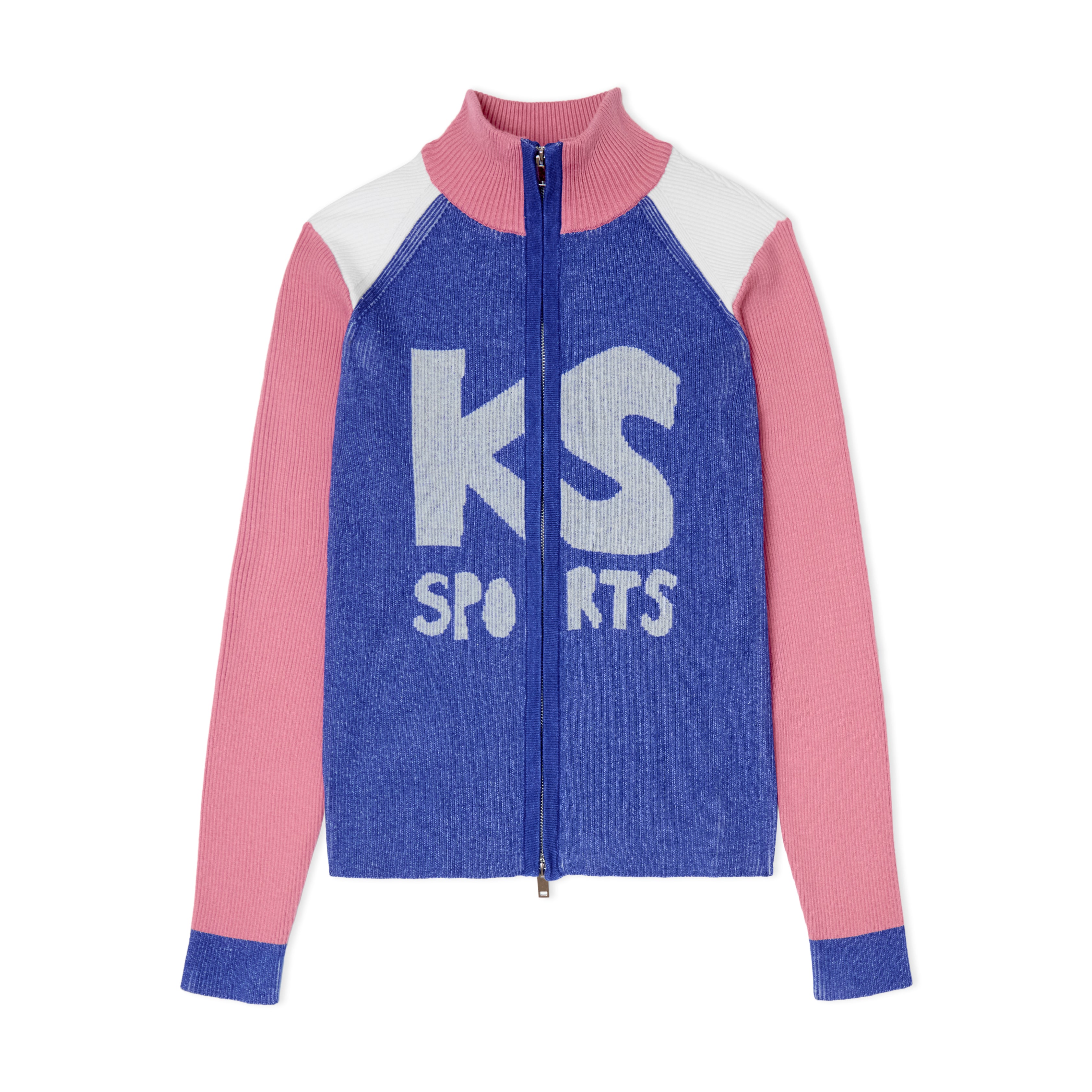 Retro Rib KS Sports Zip Up [Pink/Blue]