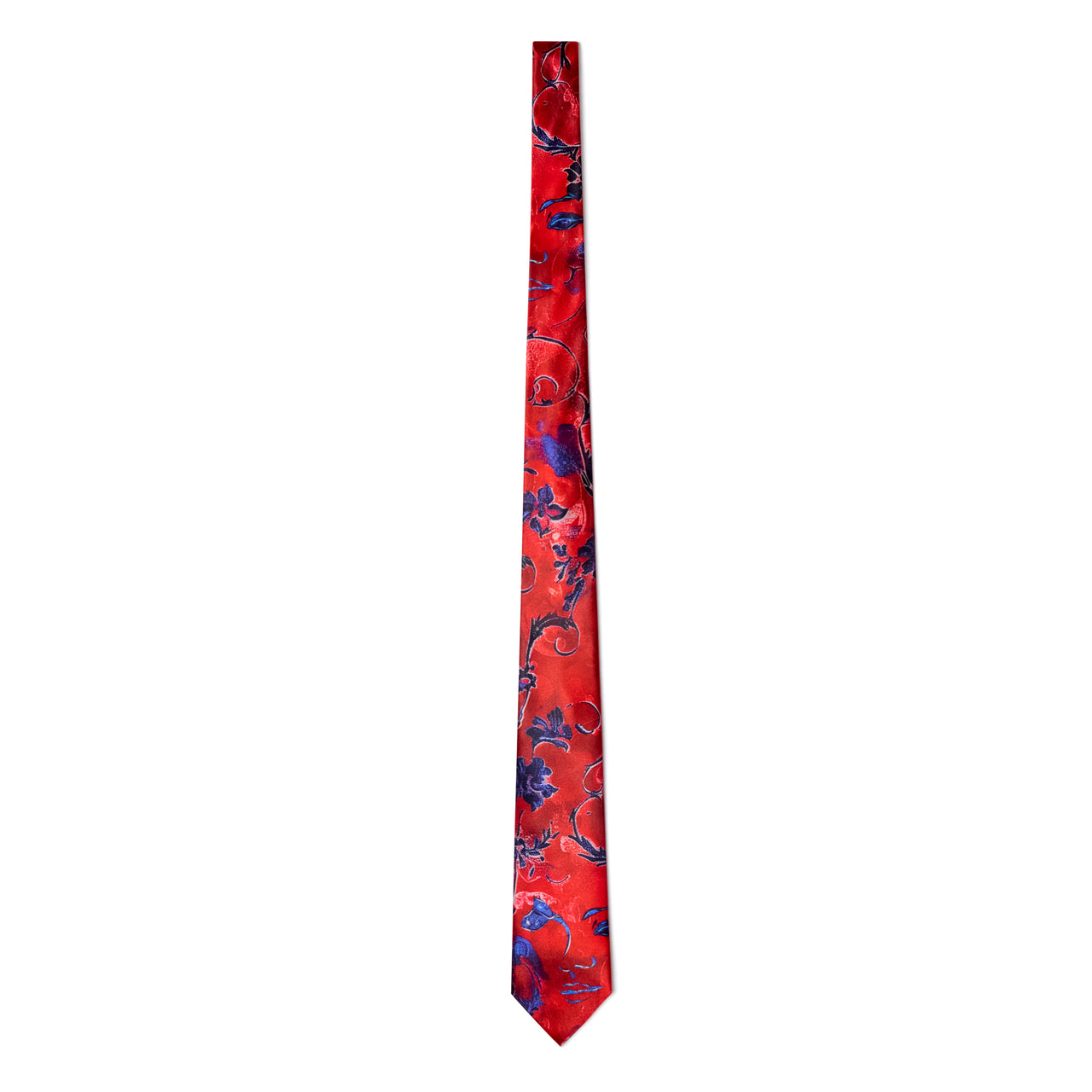 Face Floral Silk Tie [Red/Multi]