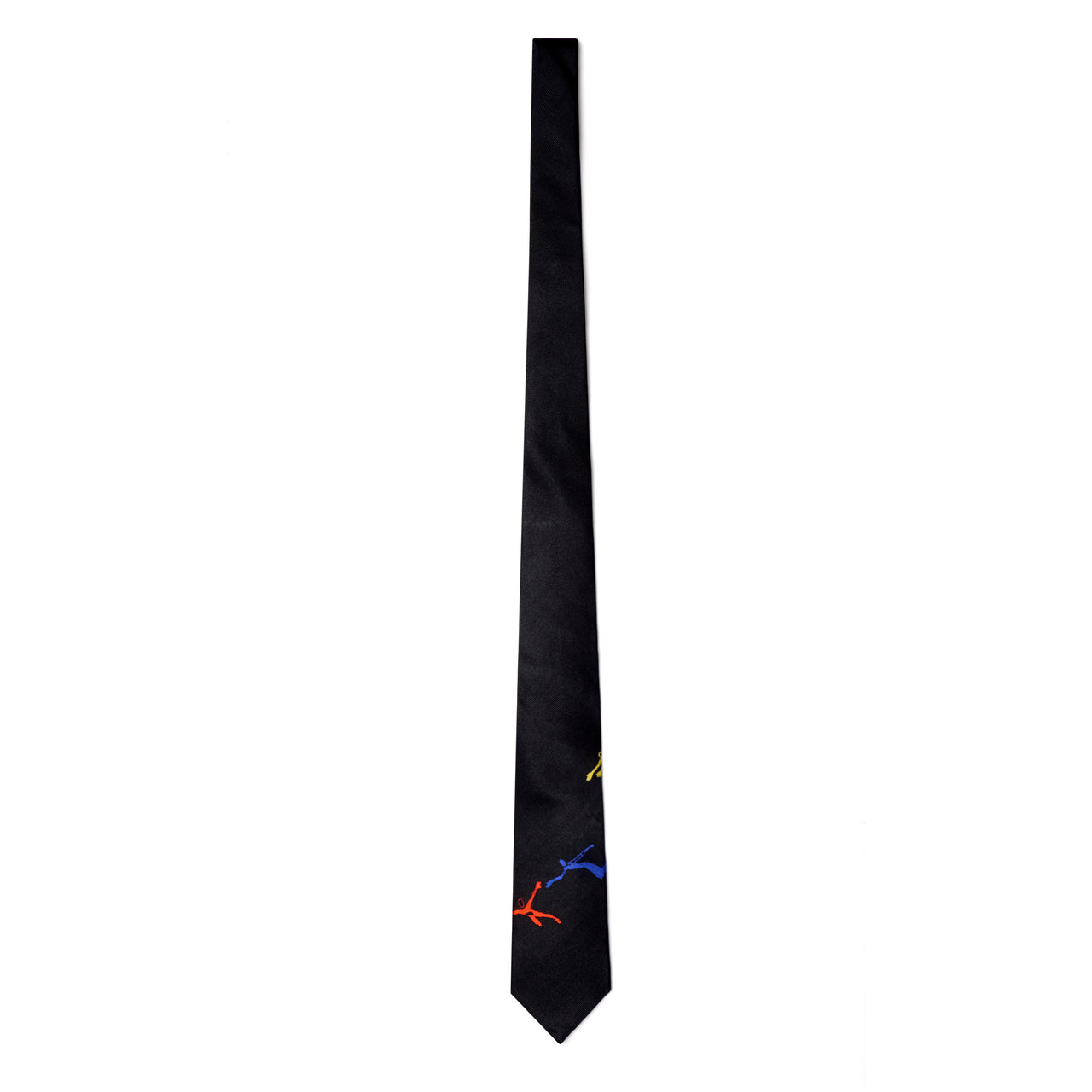 Swinging figures Jacquard Silk Tie [Black]