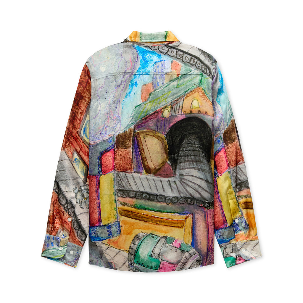 Book Page Tunnel Silk Shirt [Multi]