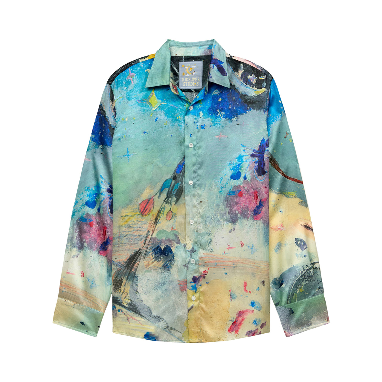 Book Page Ship Silk Shirt [Multi]