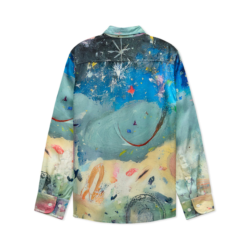 Book Page Ship Silk Shirt [Multi]