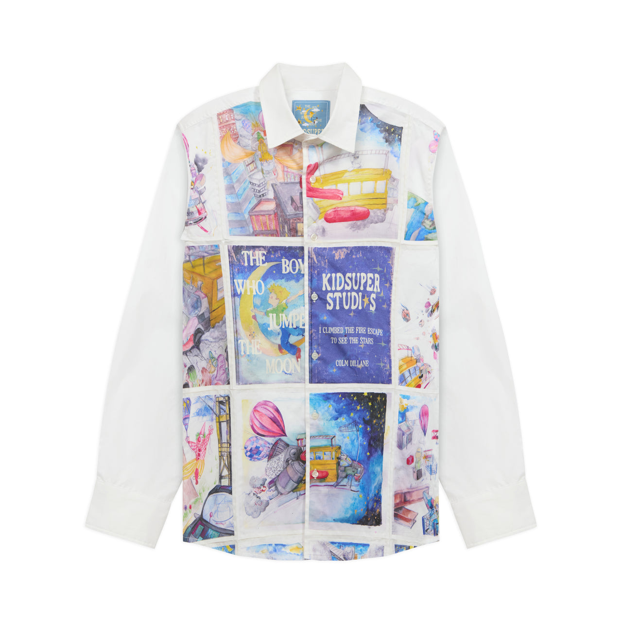 Book Pages Patchwork Shirt [White]