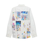 Book Pages Patchwork Shirt [White]