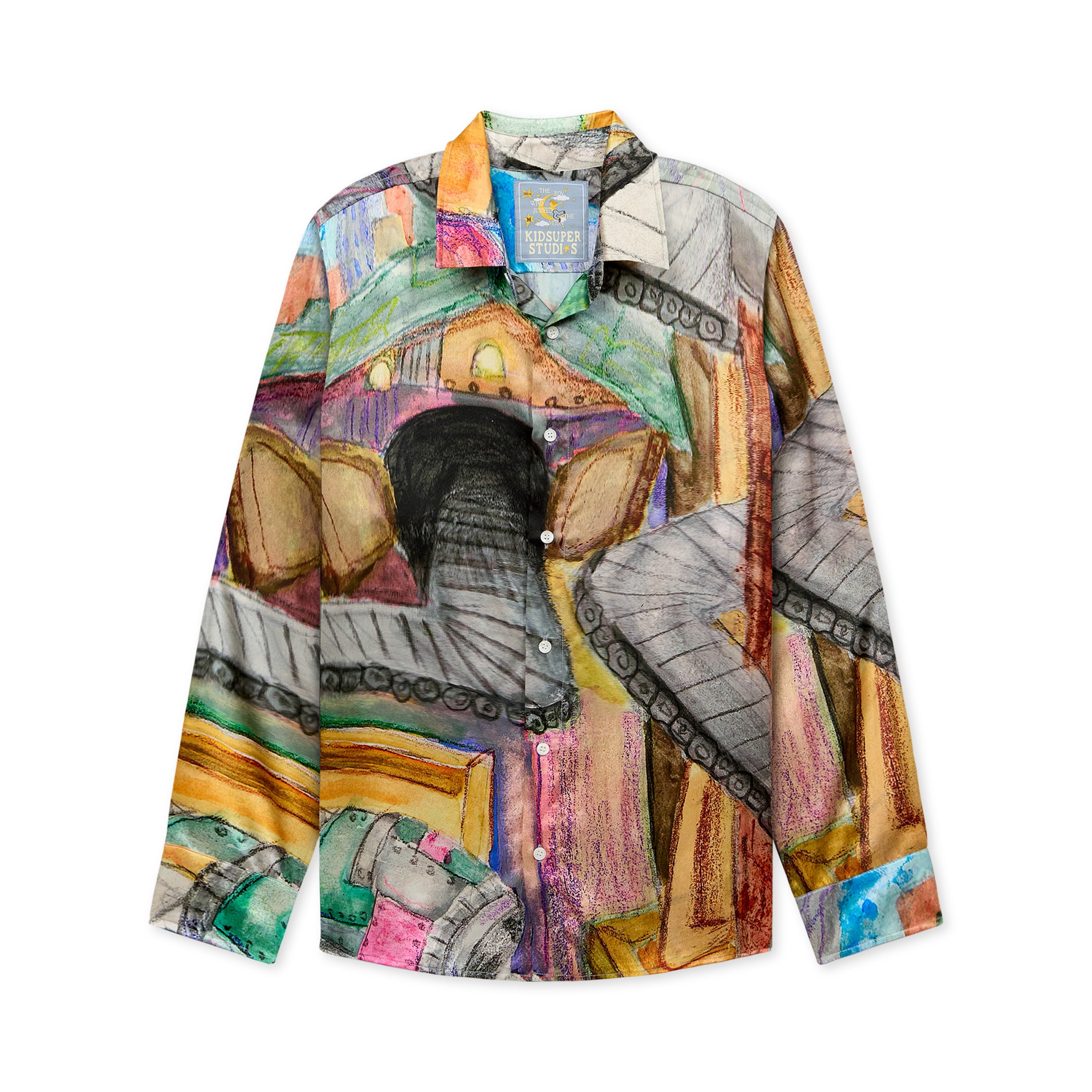 Book Page Tunnel Silk Shirt [Multi]