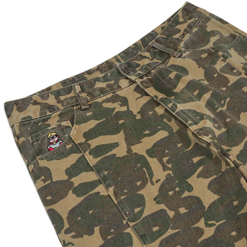 Face Camo Wide Leg Jean [Dark Green]