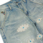 Studded Face Jeans [Blue]