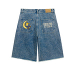 Patches Denim Long Short [Dark Blue]