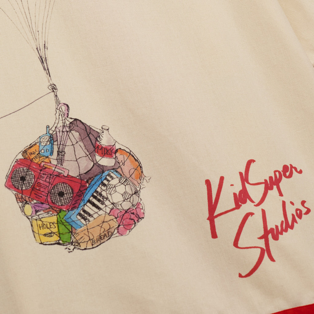 Balloon Birds Button Up [Cream Red]