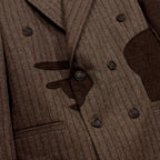 Patchwork Face Suit Top [Brown]