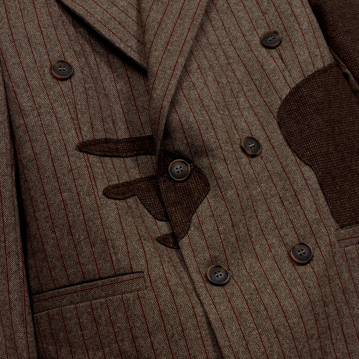Patchwork Face Suit Top [Brown]