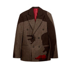 Patchwork Face Suit Top [Brown]