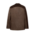Patchwork Face Suit Top [Brown]