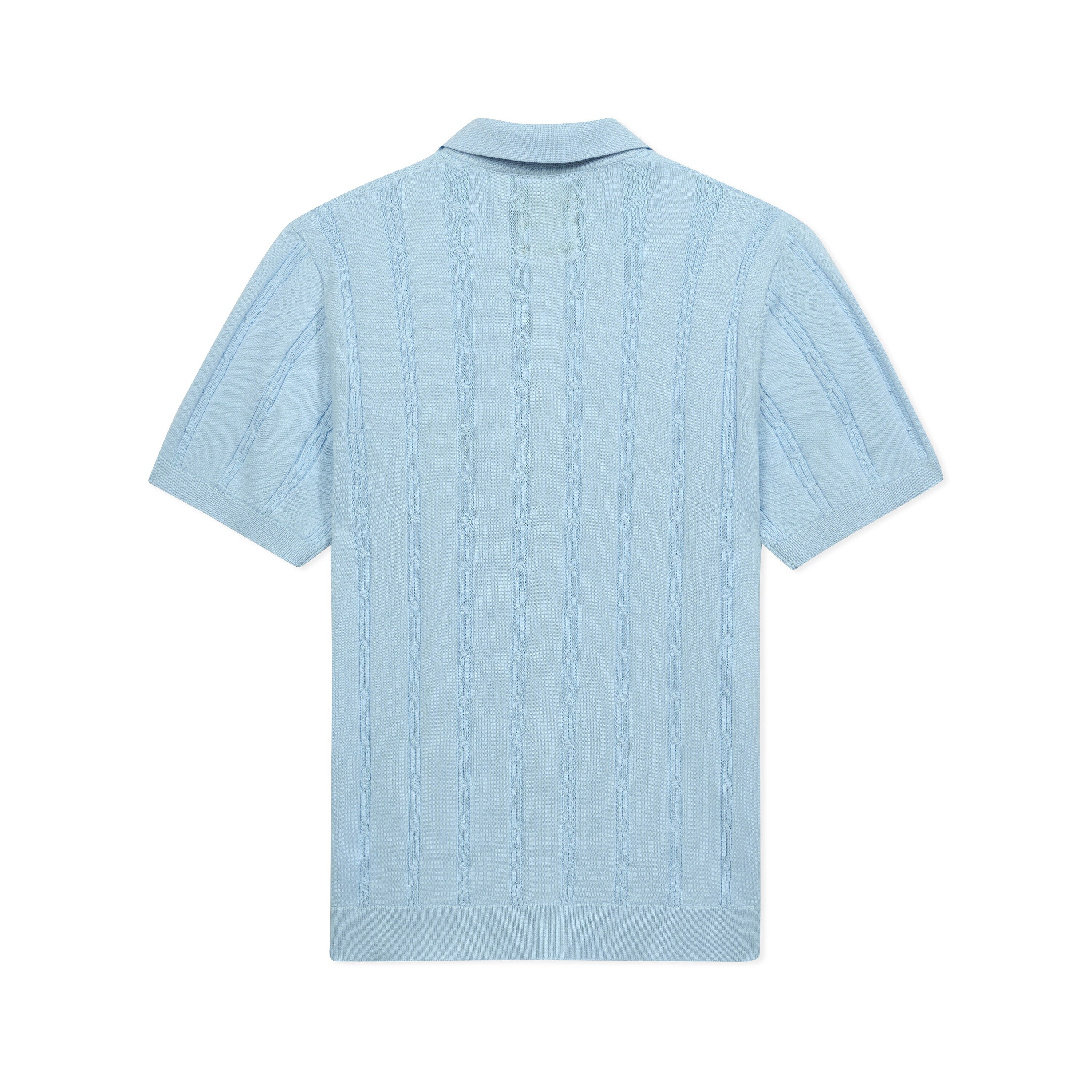 Knit Polo Shirts (Light Blue) - ZUTOMAYO MART ずとまよ ニット