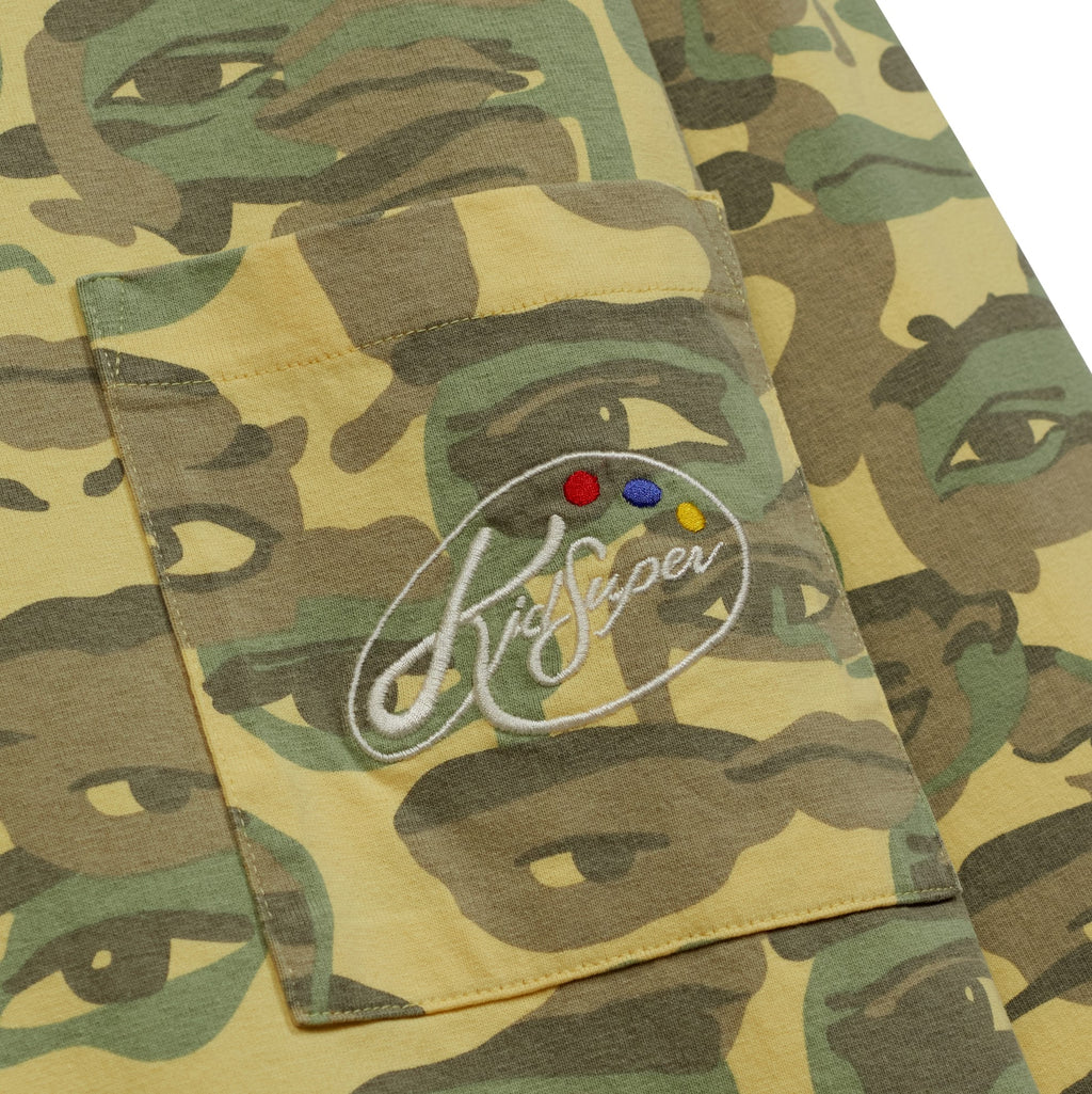 Face Camo Longsleeve Shirt [Green / Black Rib]