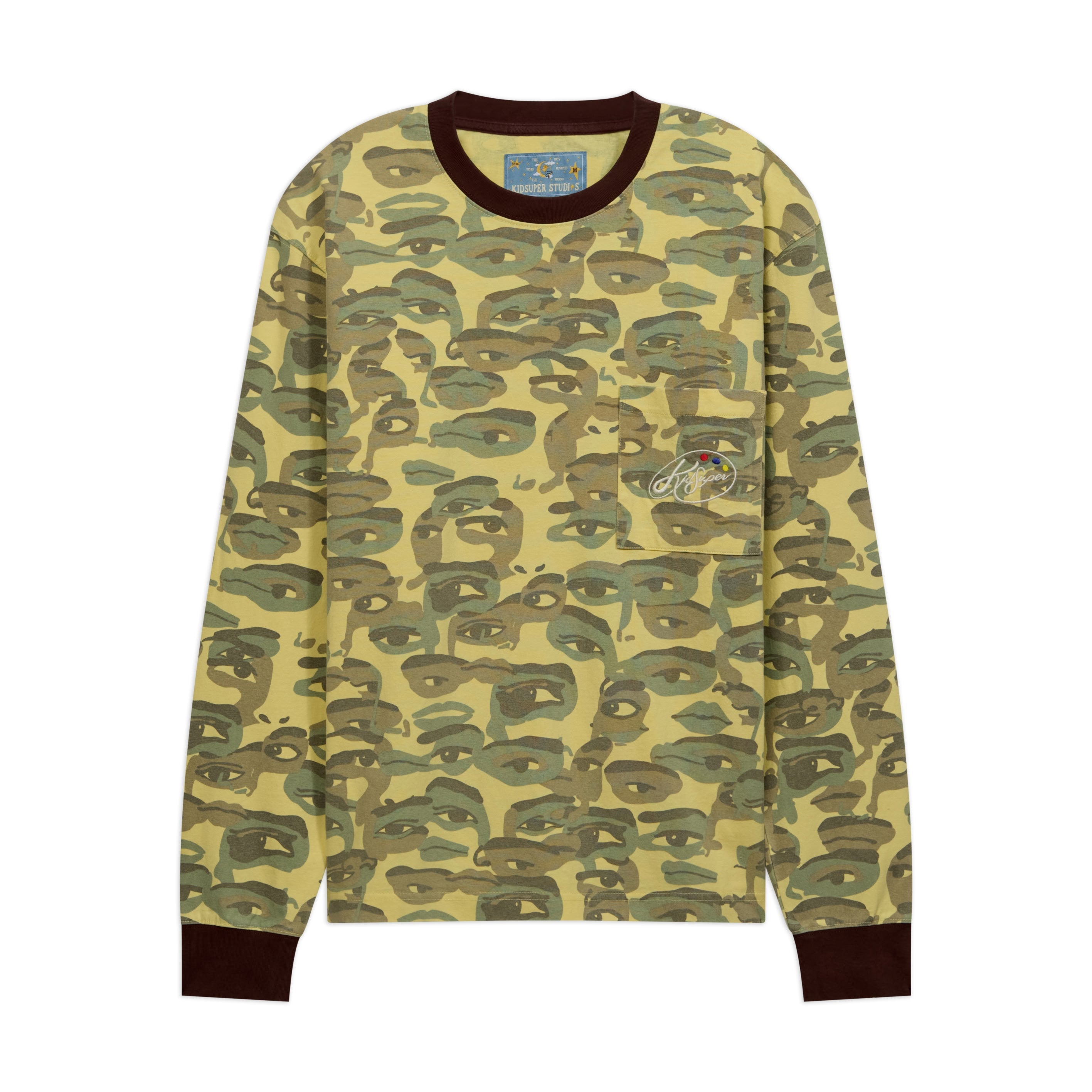 Face Camo Longsleeve Shirt [Green / Black Rib]