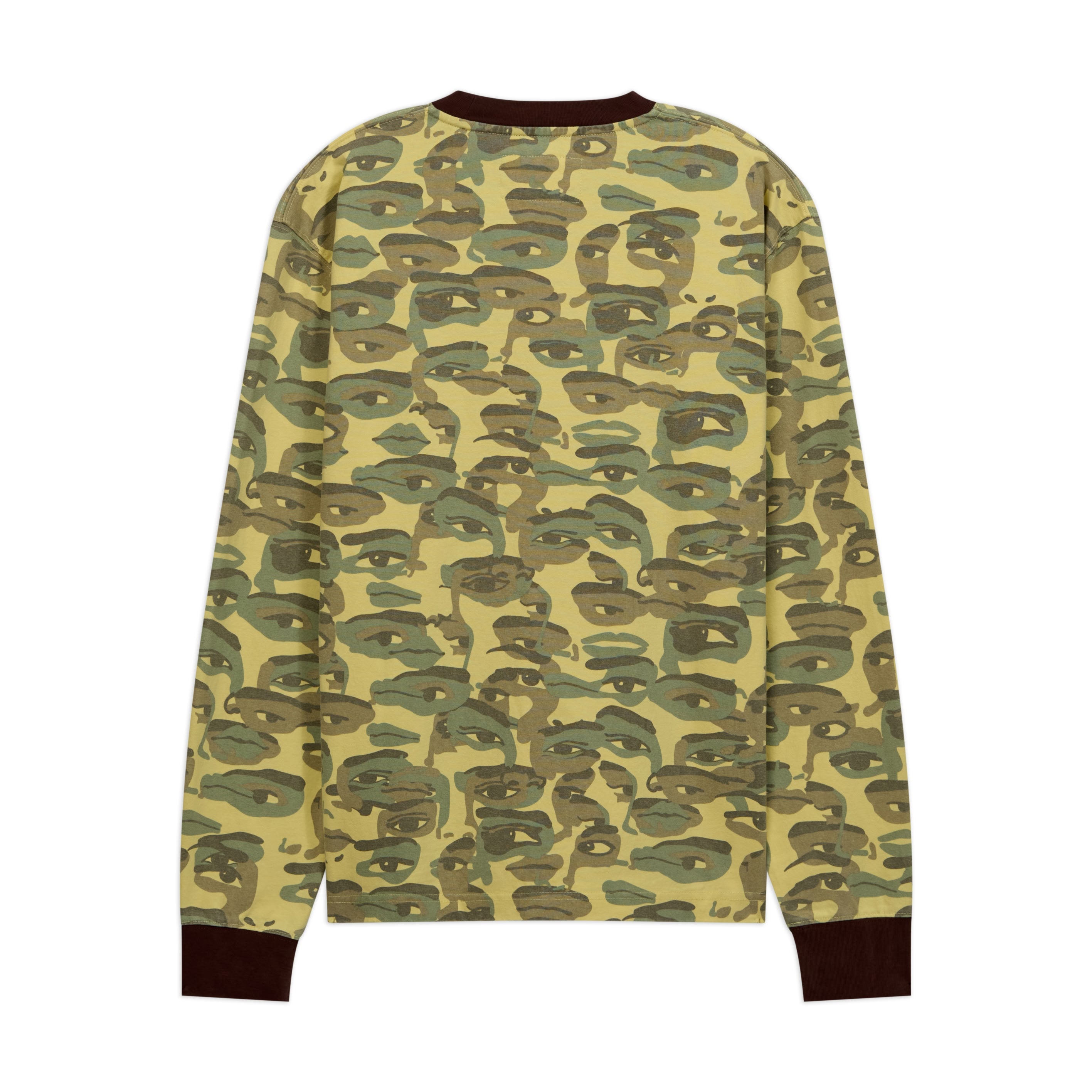 Face Camo Longsleeve Shirt [Green / Black Rib]