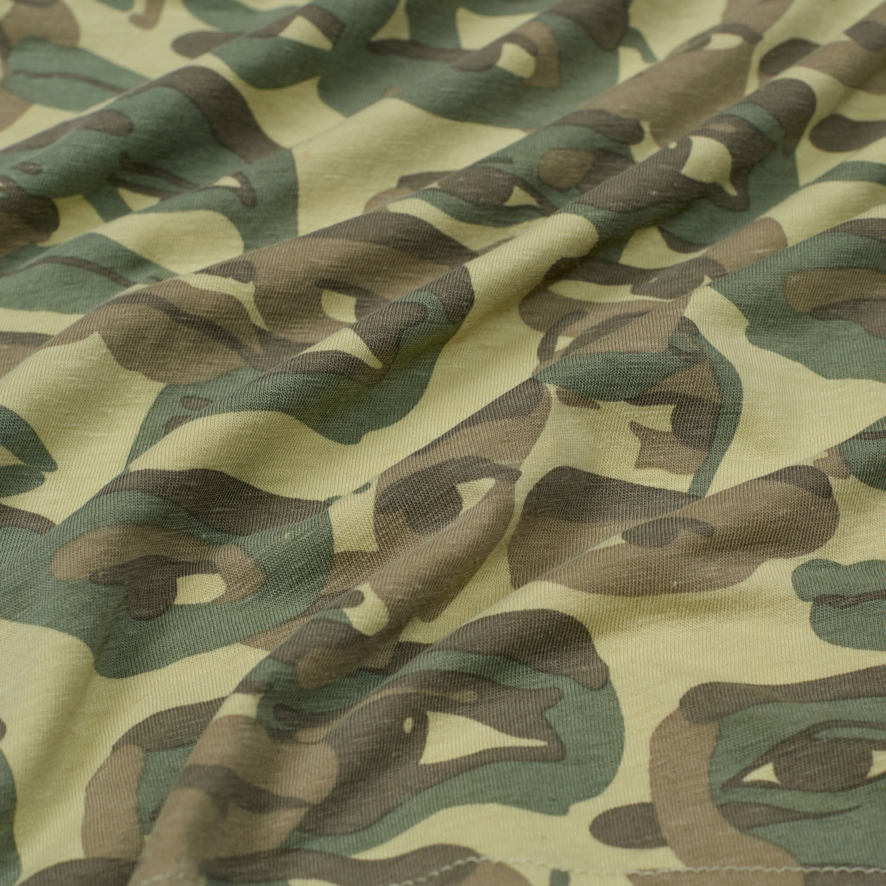 Face Camo Short Sleeve Shirt [Heavy Wash / Blue Rib]