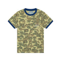 Face Camo Short Sleeve Shirt [Heavy Wash / Blue Rib]