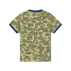 Face Camo Short Sleeve Shirt [Heavy Wash / Blue Rib]
