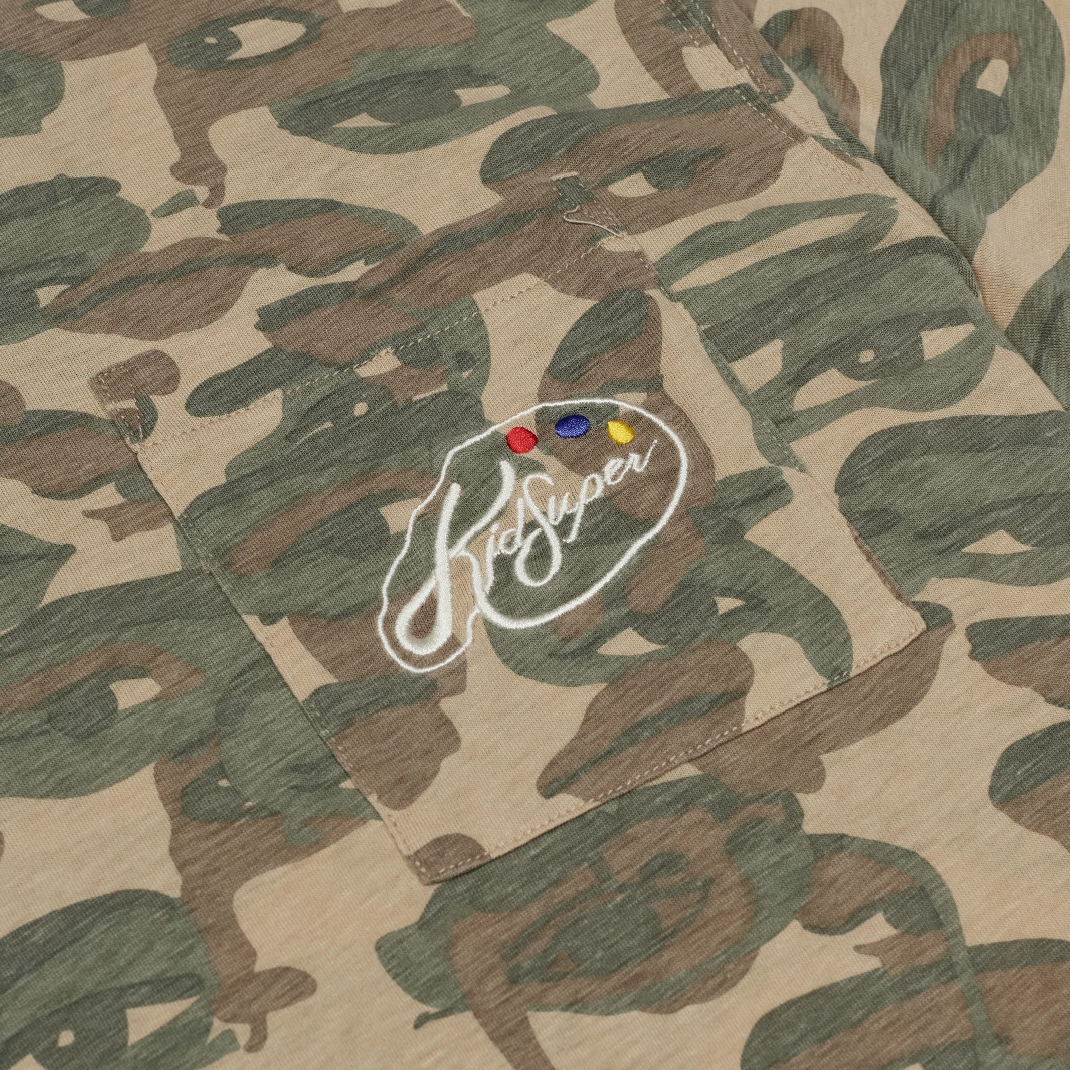 Face Camo Short Sleeve Shirt [Green/ Brown Rib]