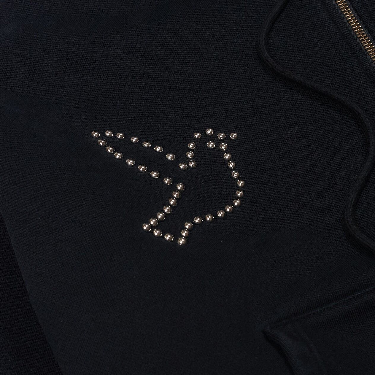 Dove & Eye Studded Hoodie [Black]