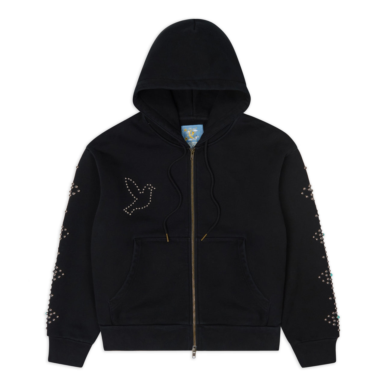 Dove & Eye Studded Hoodie [Black]