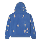 Stars Patchwork Washed Hoodie [Blue]