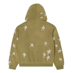 Stars patchwork washed hoodie [Green]