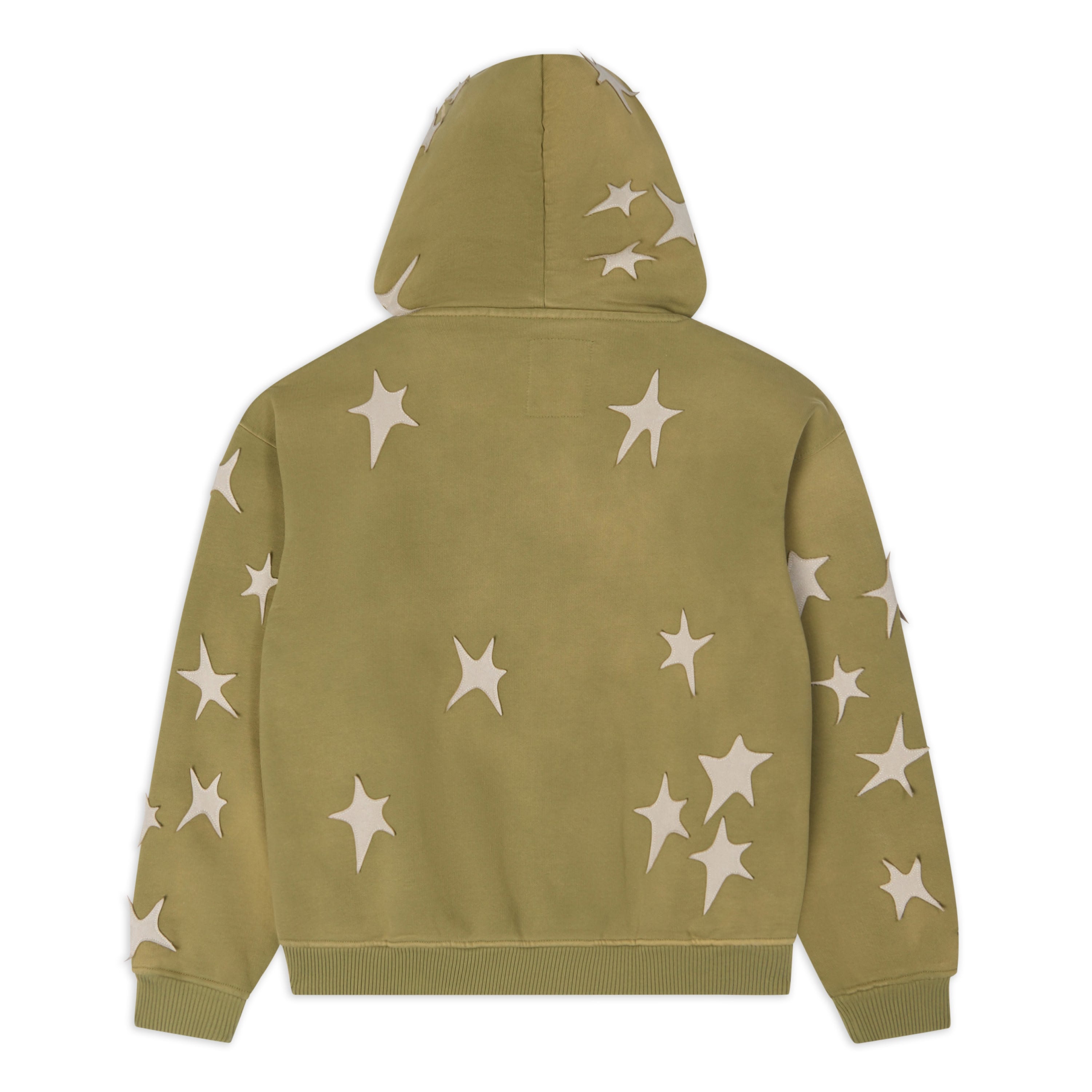 Stars patchwork washed hoodie [Green]