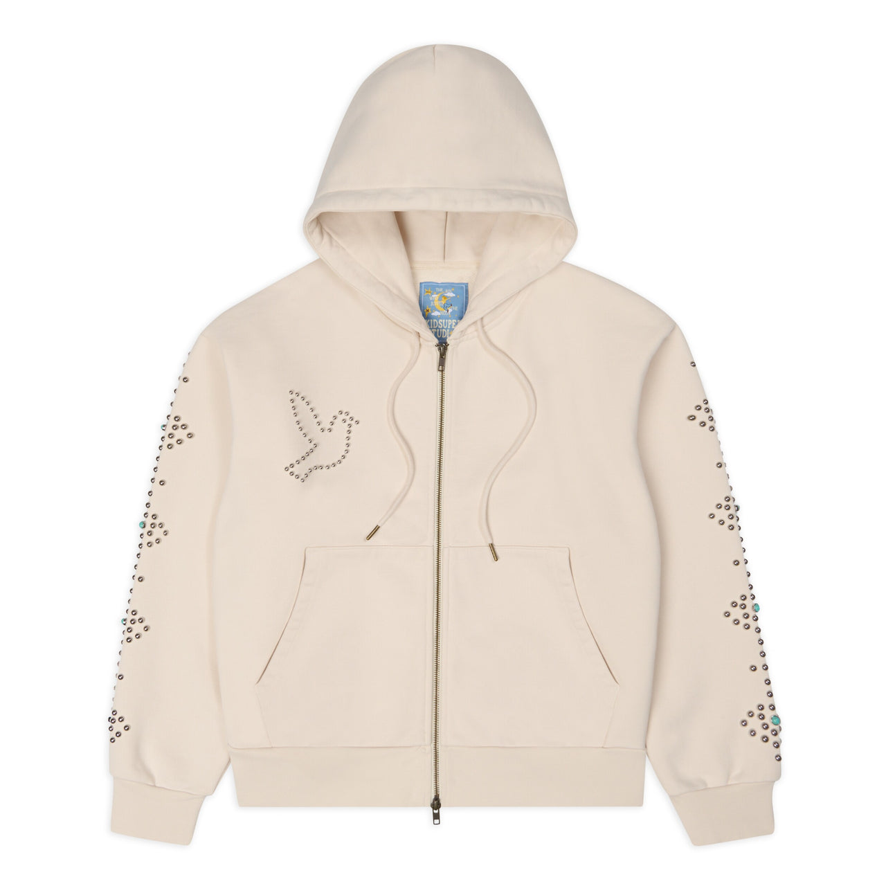 Dove & Eye Studded Hoodie [Vintage White]