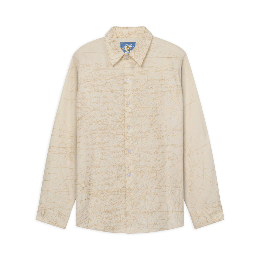 Manuscript Embroidered Shirt [Cream]