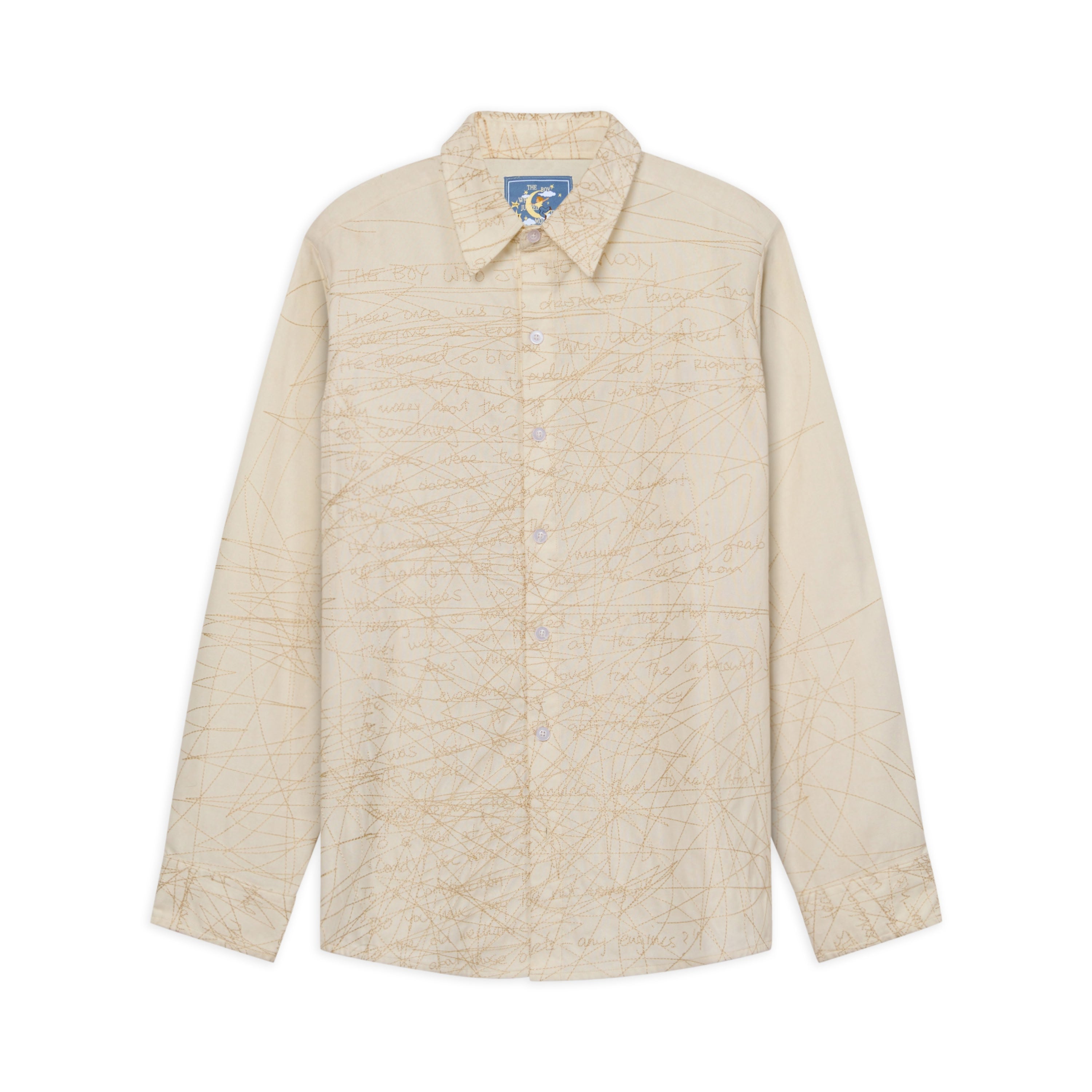 Manuscript Embroidered Shirt [Cream]