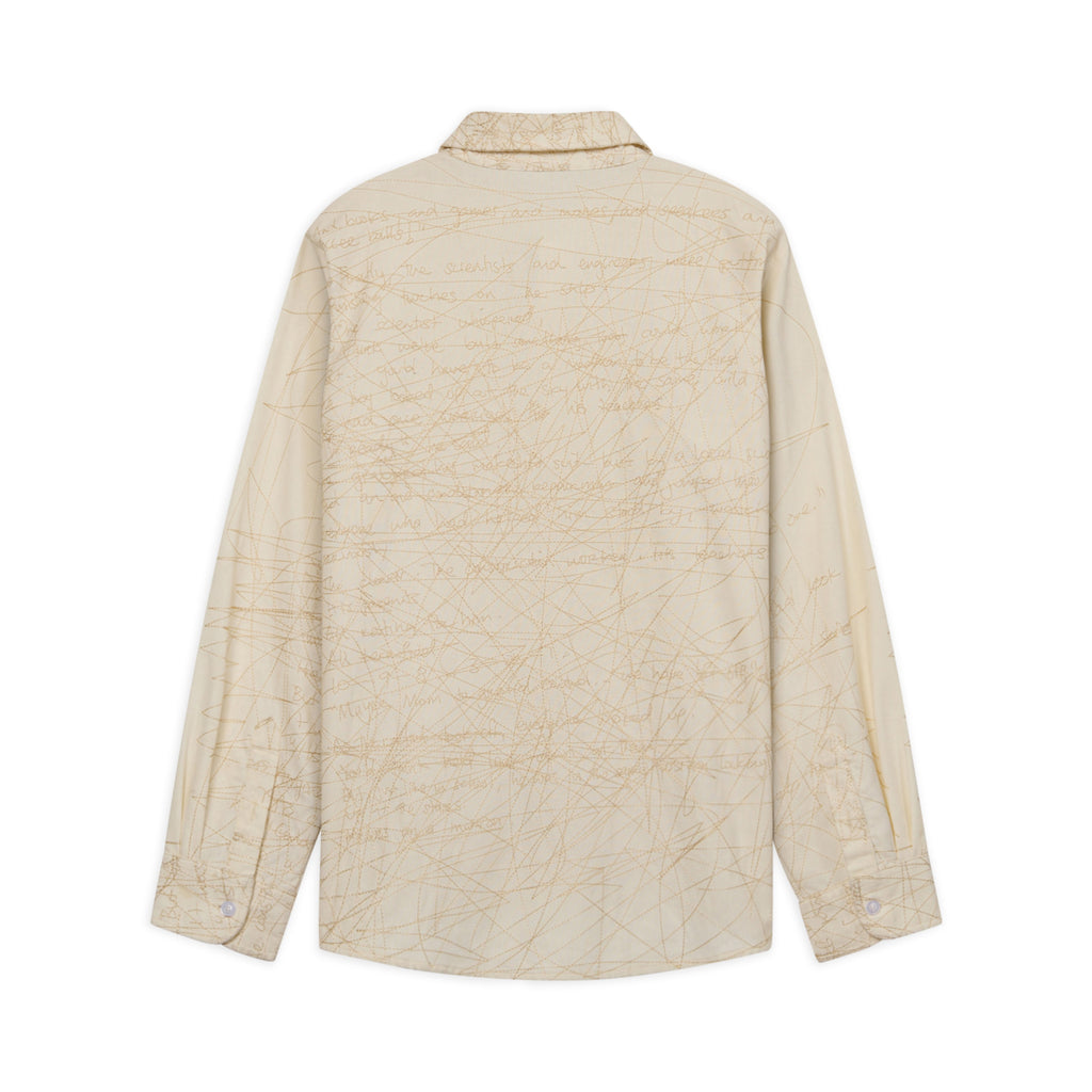 Manuscript Embroidered Shirt [Cream]