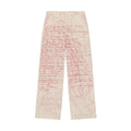 Manuscript Embroidered Trouser [Cream/Red]