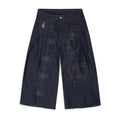 Studded Face Plated Long Short [Black]