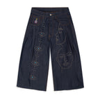 Studded Face Plated Long Short [Black]