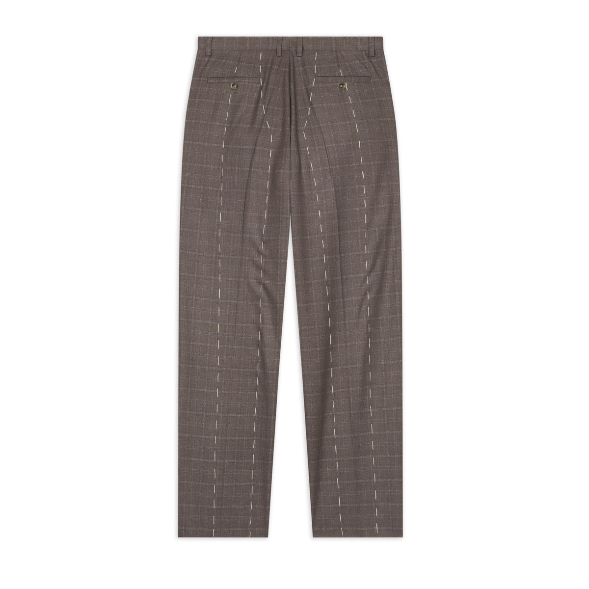 Face Thread Embroidered Suit Bottom [Brown]