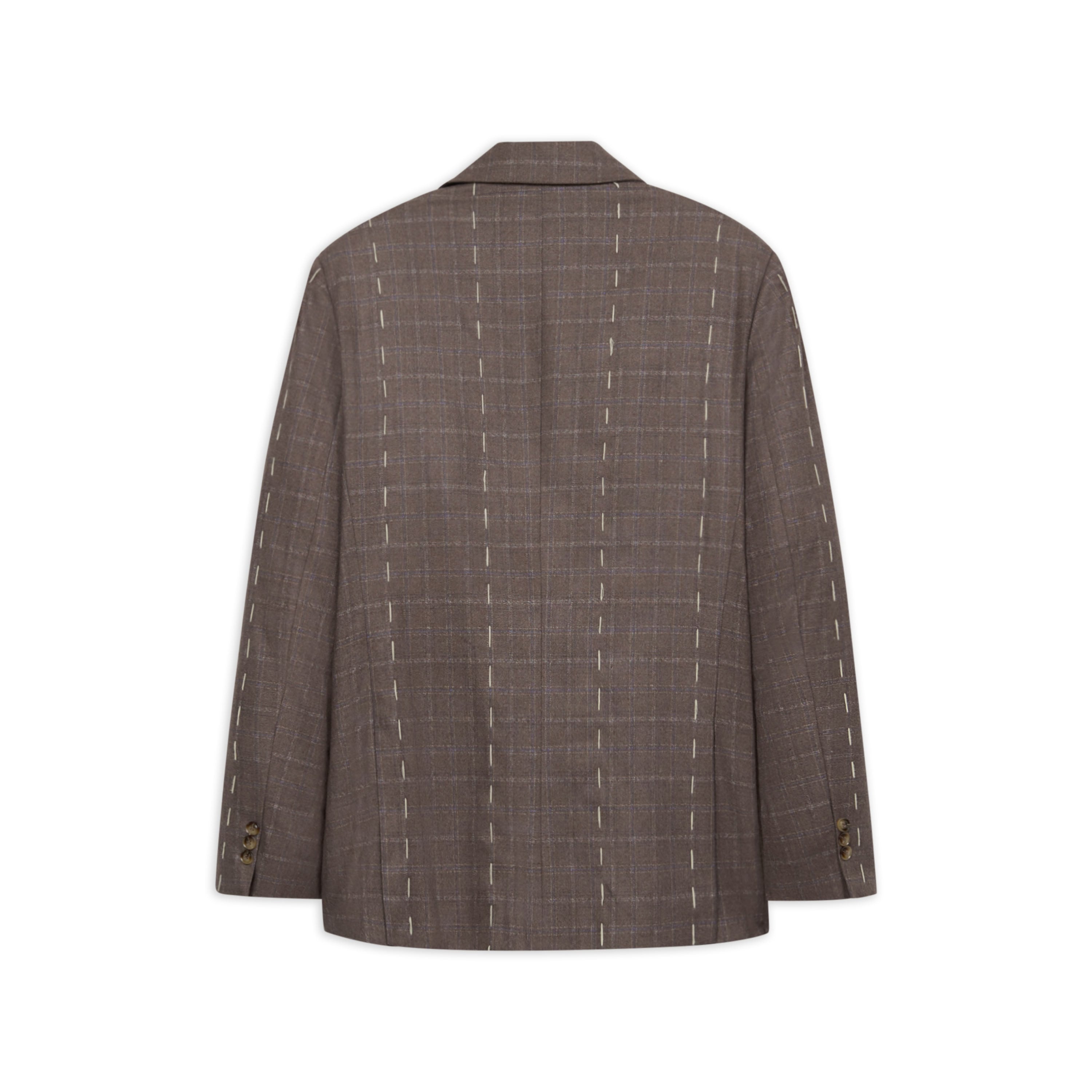 Face Thread Embroidered Suit Jacket [Brown]